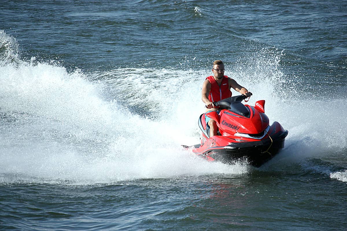 Man rides a Jet-Ski while on an Adventure Holiday in Malta