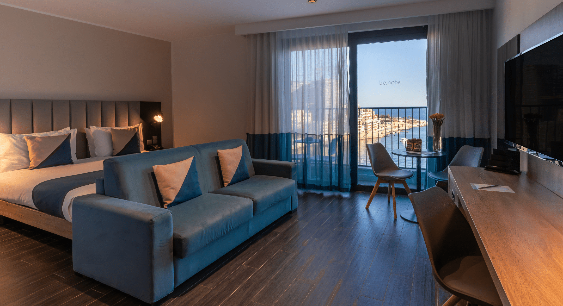 Chambre avec vue imprenable sur la mer au be.hotel Malta